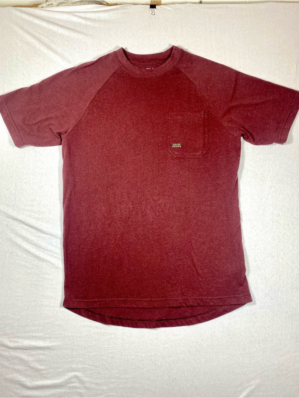 Ariat Rebar CottonStrong Burgundy Pocket Work Tee Men’s M